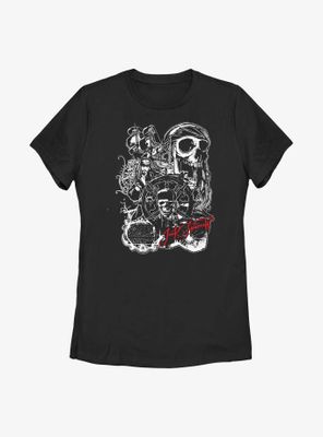 Disney Pirates Of The Caribbean Jack Sparrow Collage Womens T-Shirt