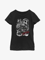 Disney Pirates Of The Caribbean Jack Sparrow Collage Youth Girls T-Shirt