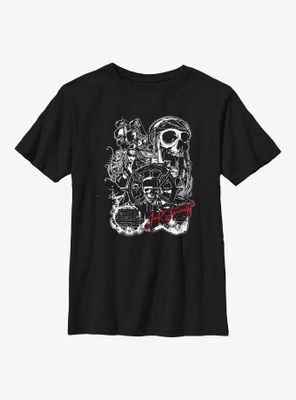 Disney Pirates Of The Caribbean Jack Sparrow Collage Youth T-Shirt