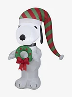 Peanuts Snoopy With Wreath Airblown