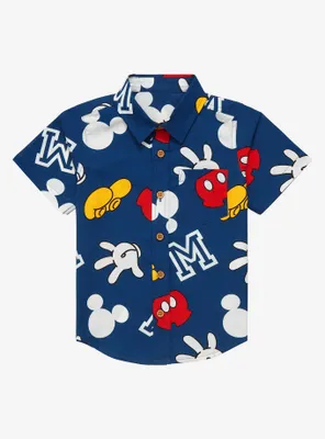 Disney Mickey Mouse Icons Allover Print Toddler Woven Button-Up - BoxLunch Exclusive