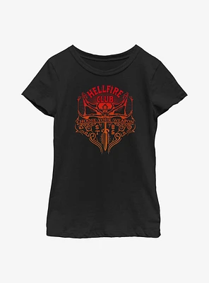 Stranger Things Hellfire Club Weapon Youth Girls T-Shirt