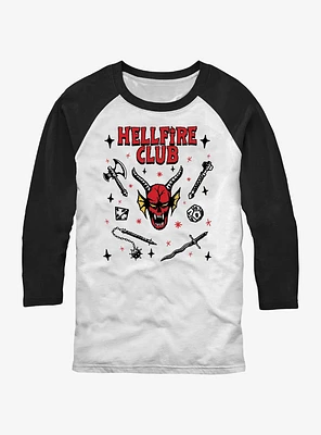 Stranger Things Textbook Hellfire Club Raglan