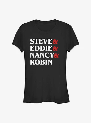 Stranger Things Steve & Eddie Nancy Robin Girls T-Shirt
