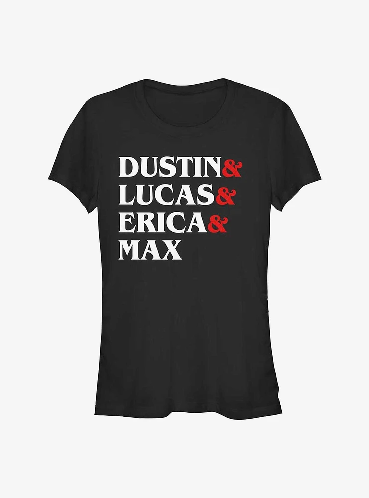 Stranger Things Dustin & Lucas Erica Max Girls T-Shirt
