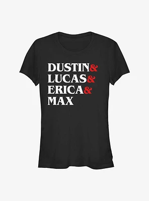 Stranger Things Dustin & Lucas Erica Max Girls T-Shirt