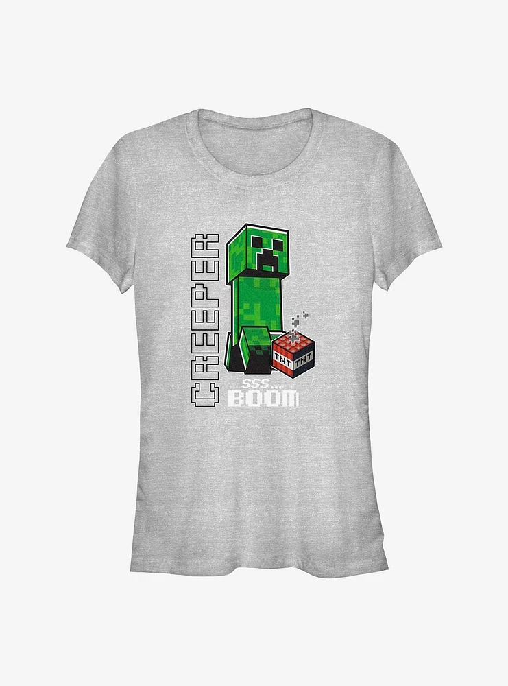 Minecraft Creepers Go Boom Girls T-Shirt