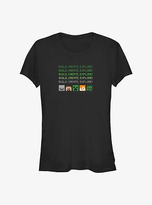 Minecraft Character Heads Girls T-Shirt