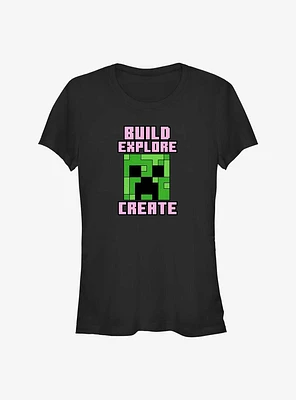 Minecraft Creeper Create Girls T-Shirt