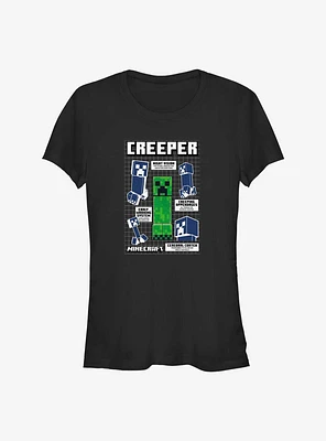 Minecraft Creeper Infograph Girls T-Shirt