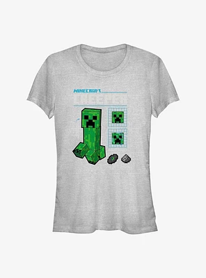 Minecraft Creeper Schematic Girls T-Shirt
