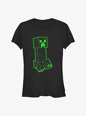 Minecraft Neon Creeper Girls T-Shirt