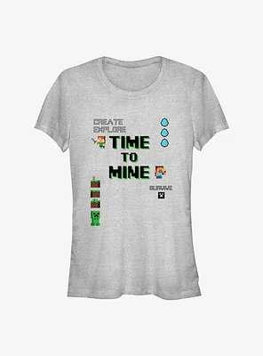 Minecraft Time To Mine Girls T-Shirt