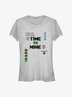 Minecraft Time To Mine Girls T-Shirt