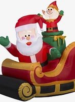 Airblown Inflatable Santa And Elf In Sleigh