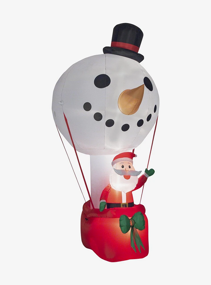 Snowman Hot Air Balloon With Santa Giant Airblown