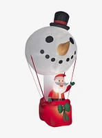 Snowman Hot Air Balloon With Santa Giant Airblown