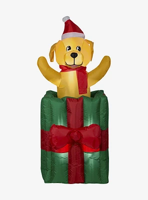Animated Puppy In Christmas Gift Box