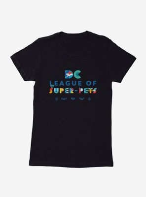 DC League of Super-Pets Character Font Womens T-Shirt