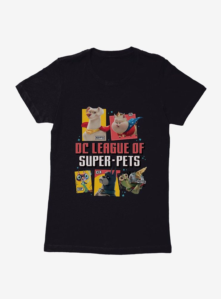 DC League of Super-Pets Group Comic Style Womens T-Shirt