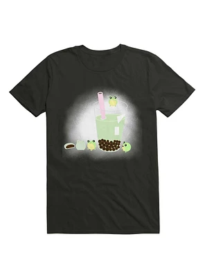 Kawaii Green BubbleTea Frogs T-Shirt