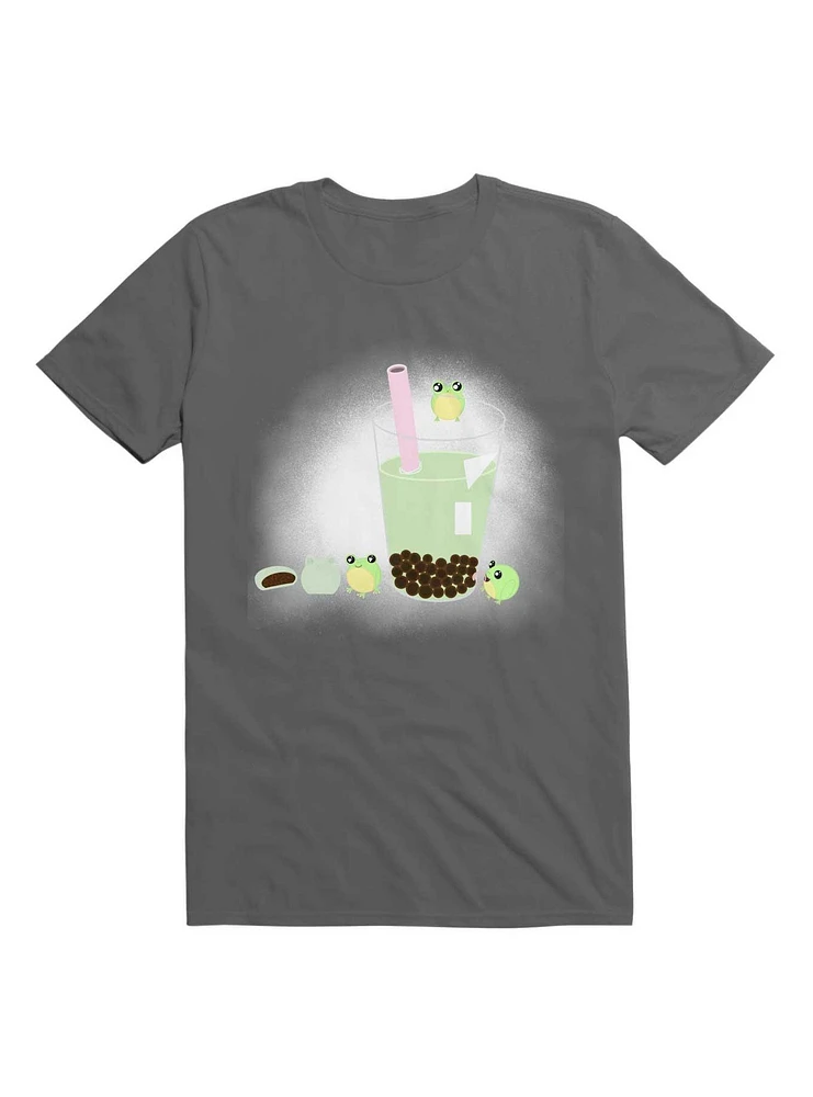 Kawaii Green BubbleTea Frogs T-Shirt