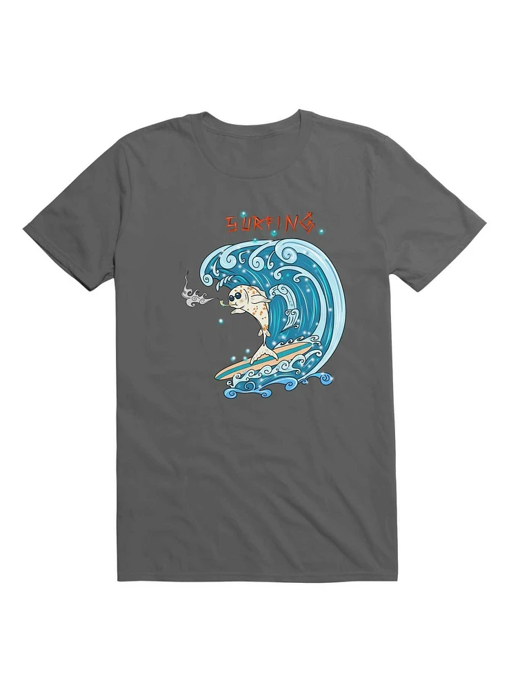 Kawaii Koi Fish Surfing T-Shirt