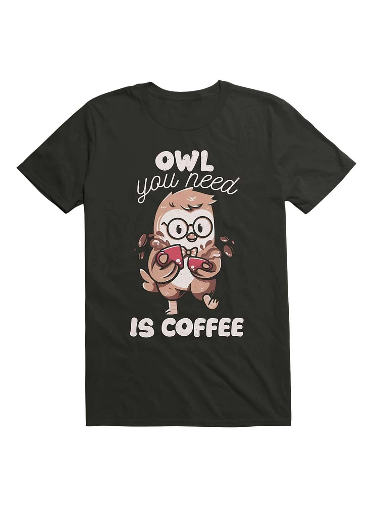Kawaii Owl You Need Is Coffee T-Shirt