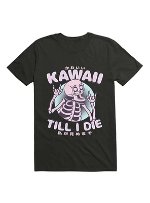 Kawaii Till I Die Cute Skeleton T-Shirt