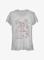 Cuphead: The Delicious Last Course Cuphead Sketch Girls T-Shirt