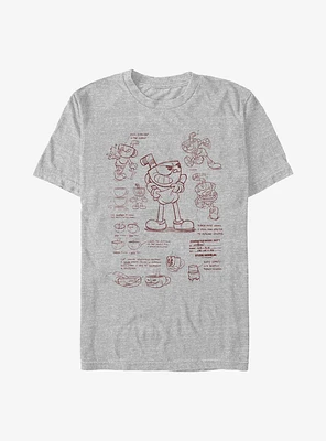 Cuphead: The Delicious Last Course Cuphead Sketch T-Shirt