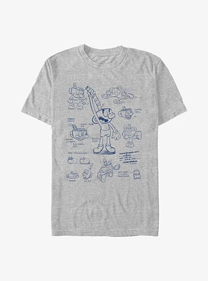 Cuphead: The Delicious Last Course Mugman Sketch T-Shirt