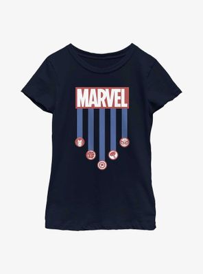 Marvel Americana Stripes Youth Girls T-Shirt