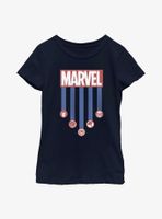 Marvel Americana Stripes Youth Girls T-Shirt