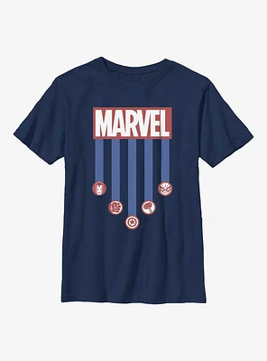 Marvel Americana Stripes Youth T-Shirt