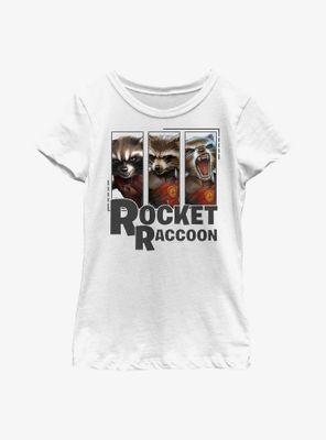 Marvel Guardians Of The Galaxy Rocket Raccoon Panels Youth Girls T-Shirt