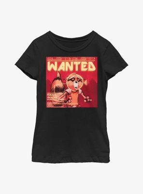 Marvel Guardians Of The Galaxy Wanted Rocket Raccoon Youth Girls T-Shirt