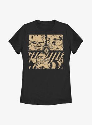 Marvel Guardians Of The Galaxy Rocket Raccoon Action Panels Womens T-Shirt
