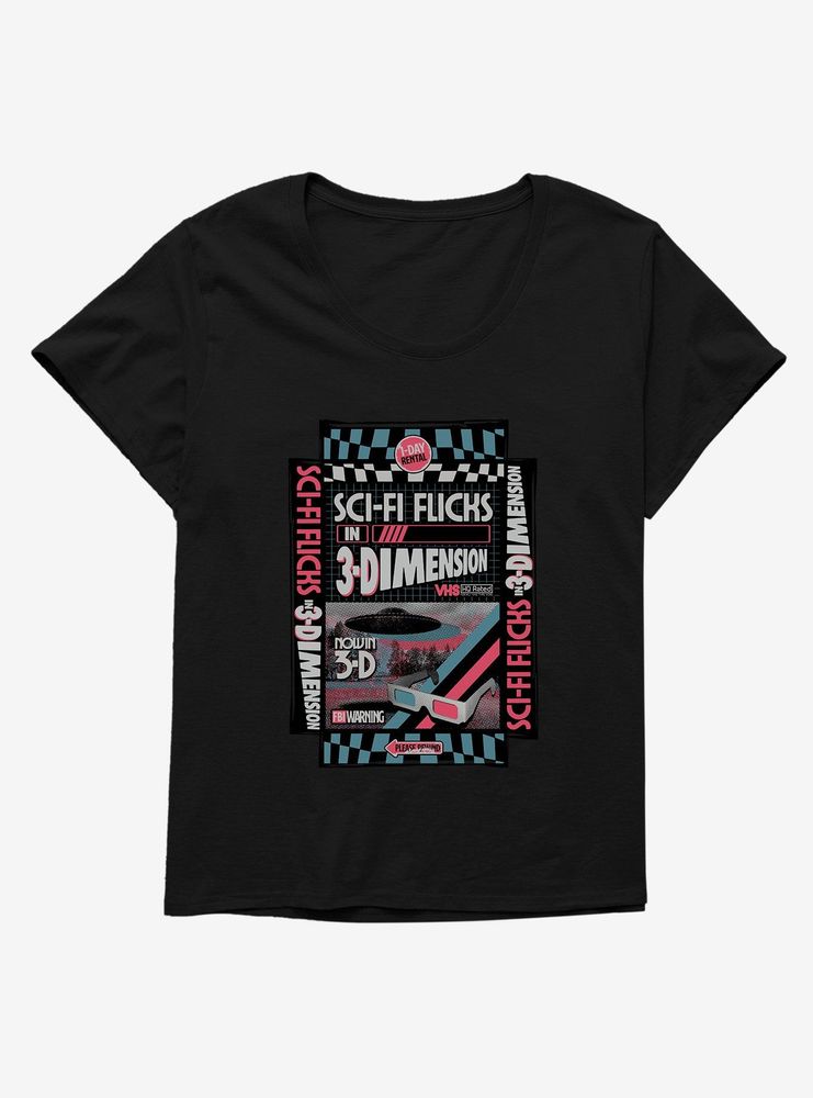 Retro 3-D Womens T-Shirt Plus