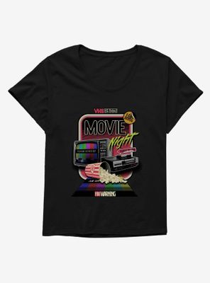 Retro Movie Night Womens T-Shirt Plus