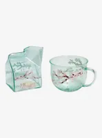 Studio Ghibli My Neighbor Totoro Sleepy Cherry Blossom Glass Mug & Carton Set - BoxLunch Exclusive