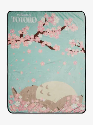 Studio Ghibli My Neighbor Totoro Sleepy Cherry Blossoms Fleece Throw - BoxLunch Exclusive