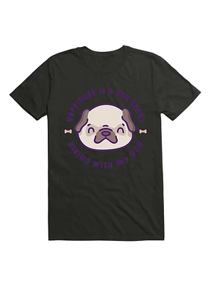 Kawaii Happiness Is A Day Spent Hiking With My Pug Dog T-Shirt