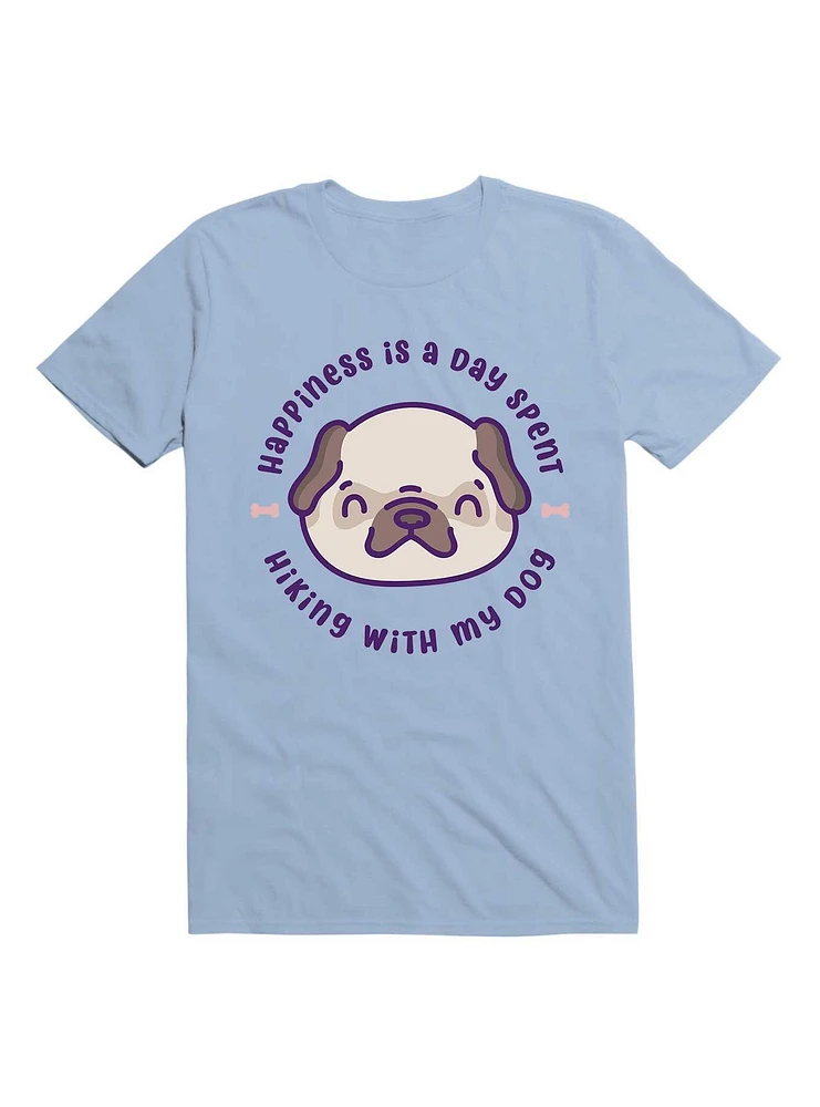 Kawaii Happiness Is A Day Spent Hiking With My Pug Dog T-Shirt