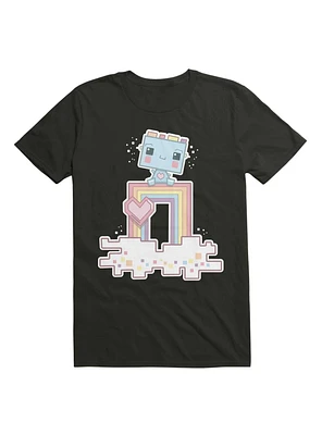 Kawaii Happy Rainbow Robot T-Shirt
