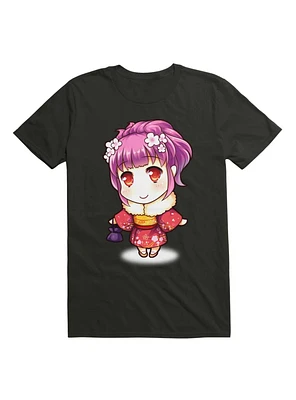 Kawaii Pink Haired Girl Kimono T-Shirt