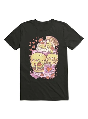 Kawaii Custard Cat: A Family Meal Set T-Shirt