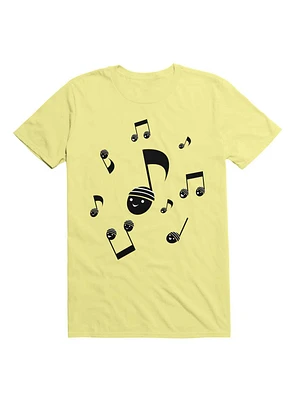 Kawaii Music Notes With Faces T-Shirt