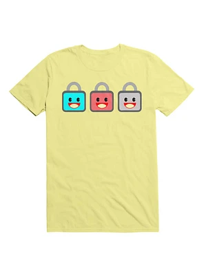 Kawaii The 3 Wise Cute Lock Icons T-Shirt