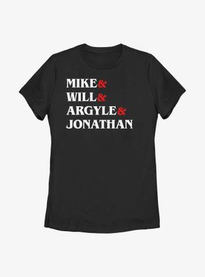Stranger Things Mike Will Argyle Jonathan Stack Womens T-Shirt
